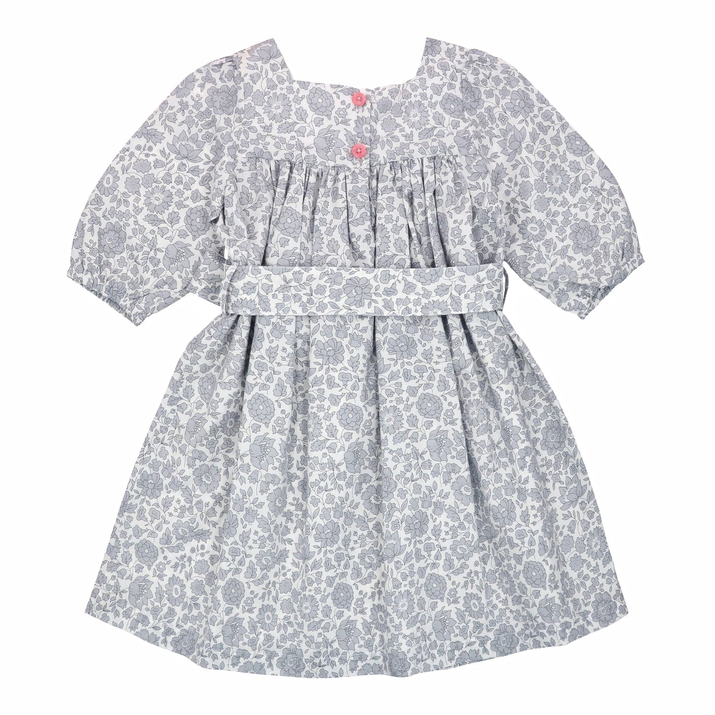 Florin – Hand Smocked Babydoll Dress in Grey