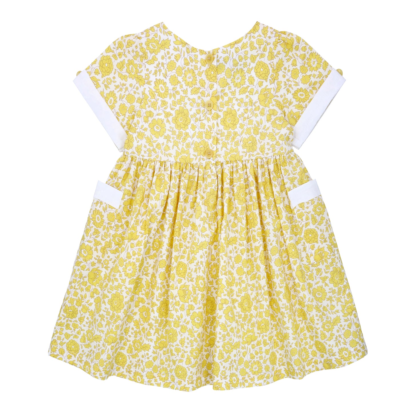 Tansy – Liberty Cotton Yellow Floral Girl’s Dress
