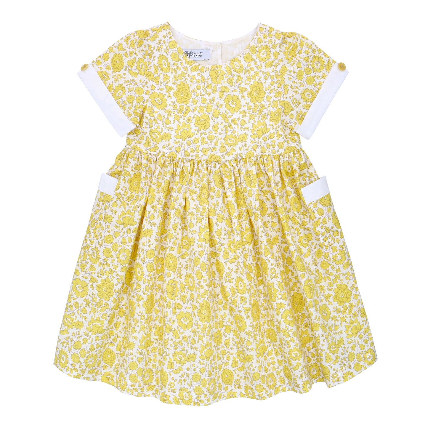 Tansy – Liberty Cotton Yellow Floral Girl’s Dress
