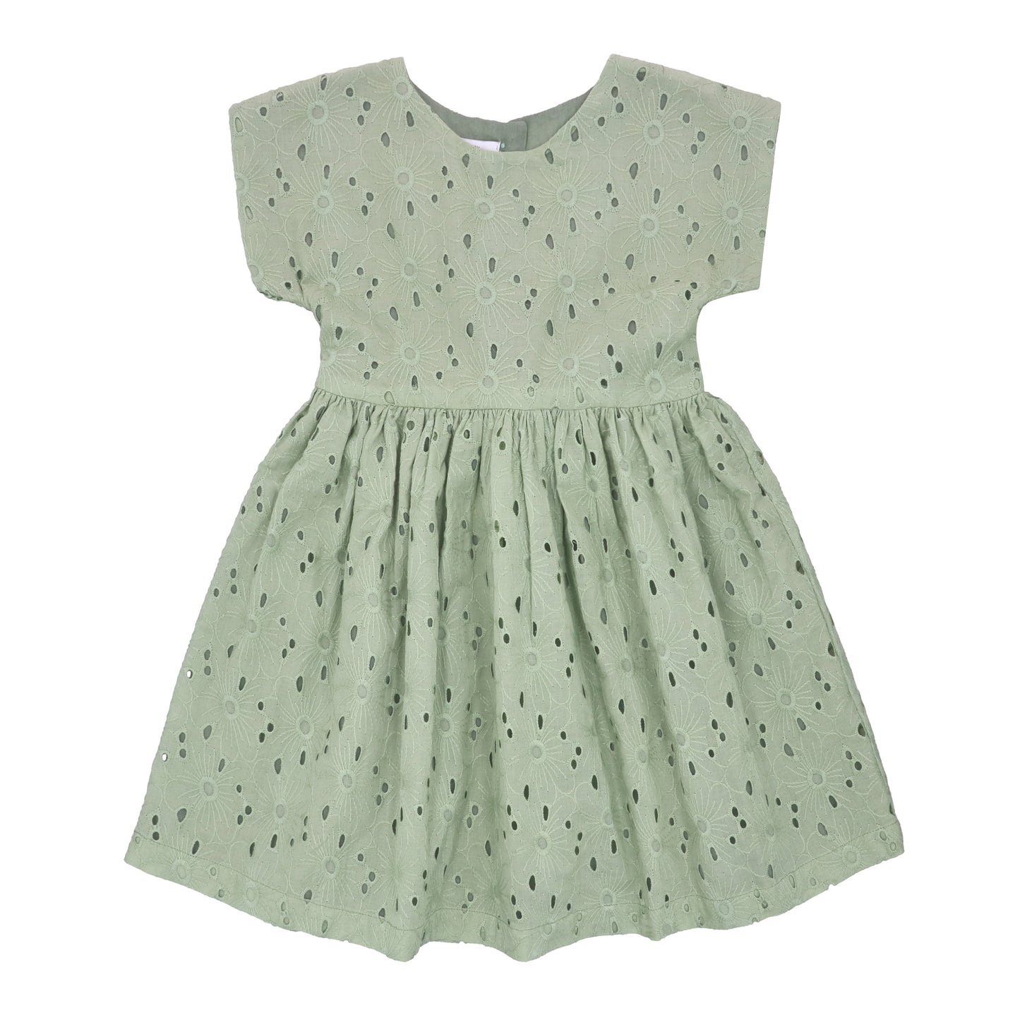 Thistle – Sage Green Broderie Anglaise Dress for Girls
