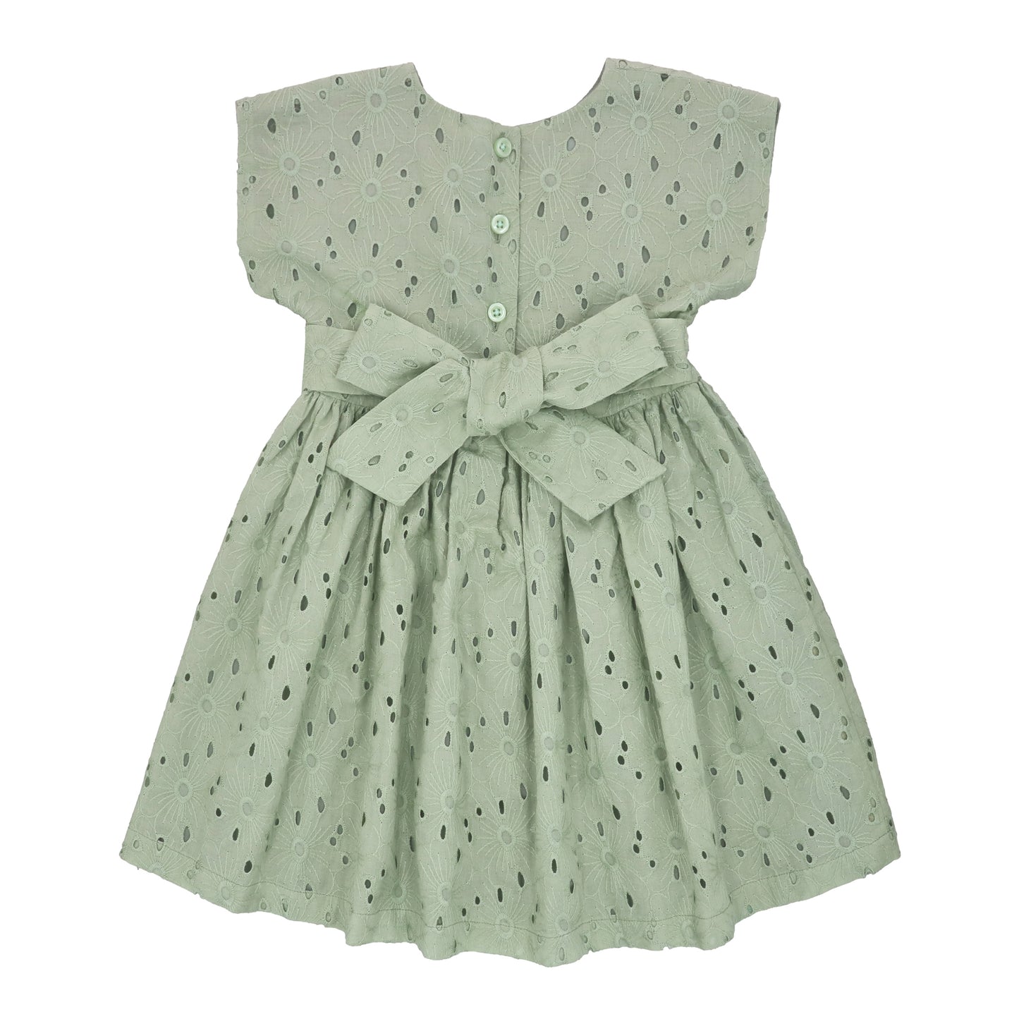 Thistle – Sage Green Broderie Anglaise Dress for Girls