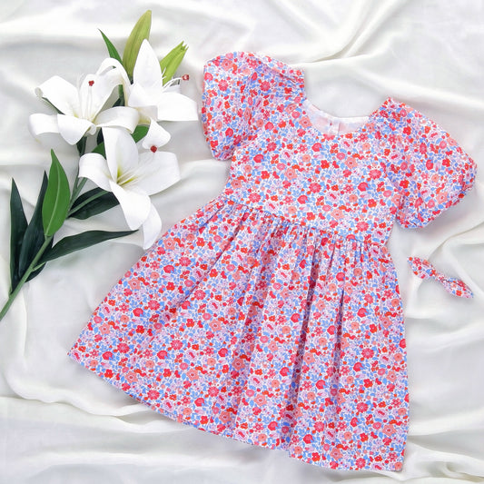 Zinnia Petals Puff Sleeve Dress